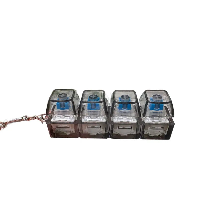 LED Keyboard Keychain Fidget Toys Crystal Clicker Sensory Toy for Stress Relief Keyboard Keychain Fidget Gadget for Adults Kids